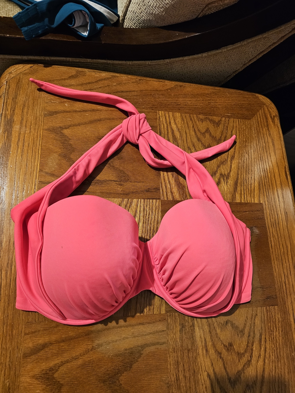 Victoria's Secret Bright Coral Halter Bikini Top. 38 DD